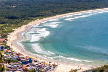 Aerial view of Barra da Lagoa beach, Santa Catarina, Brazil