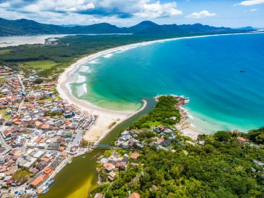 Aerial view of Barra da Lagoa and Lagoa da Conceicao lake, Santa Catarina, Brazil clipart