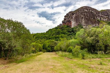 Jeolojik oluşumlar ve bitkiler, Cacapava do Sul, Rio Grande do Sul, Brezilya