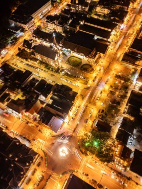 Gramado şehrinde gece ışıkları, Gramado, Rio Grande do Sul, Brezilya