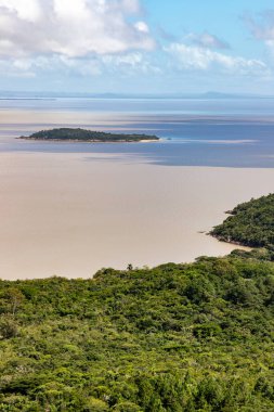 Itapua Eyalet Parkı 'ndaki orman ve Guaiba Gölü, Viamao, Rio Grande do Sul, Brezilya