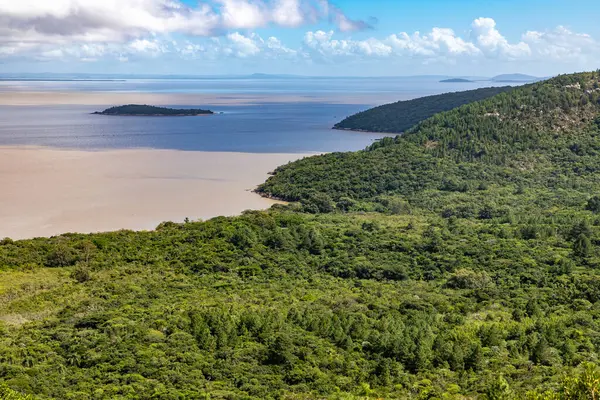 Itapua Eyalet Parkı 'ndaki orman ve Guaiba Gölü, Viamao, Rio Grande do Sul, Brezilya