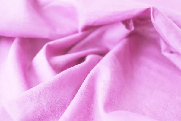 Textura Tela Natural Rosa Algodón Pliegues Vista Superior Fondo Para — Foto de Stock