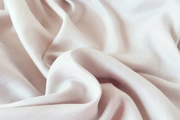 Beige Color Natural Silk Draped Folds Top View Fabric Texture — Stock Fotó