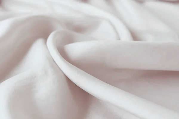 Beige Color Natural Silk Draped Folds Top View Fabric Texture — Stock Fotó