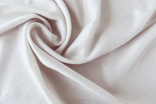 Beige Color Natural Silk Draped Folds Top View Fabric Texture — Stock Photo, Image