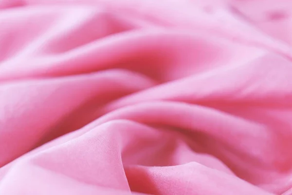 Seda Rosa Textura Tela Satinada Cubierta Con Pliegues Vista Superior — Foto de Stock