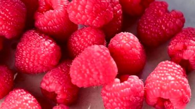 Macro raspberry, fresh red berry closeup texture