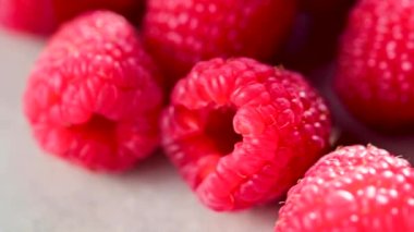Macro raspberry, fresh red berry closeup texture