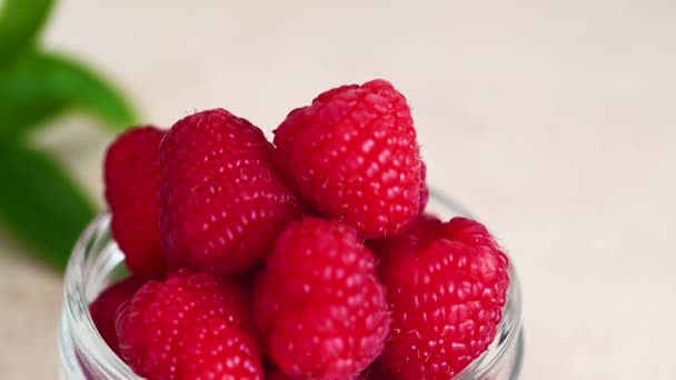 Macro Raspberry Fresh Red Berry Closeup Texture — Videoclip de stoc