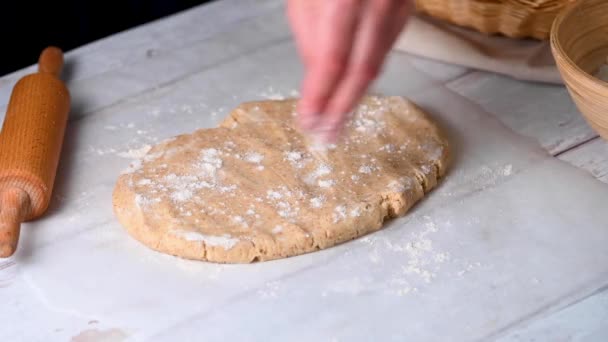 Déposer Pâte Pâtisserie Croûte Courte Faire Une Tarte — Video
