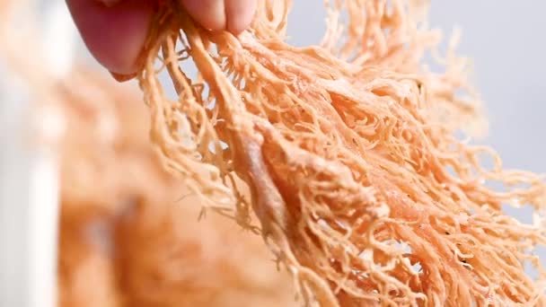 Sea Moss Rumput Laut Kering Yang Digunakan Sebagai Suplemen Makanan — Stok Video