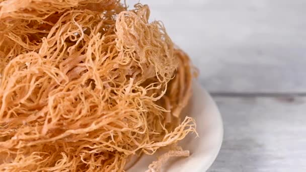 Sea Moss Αποξηραμένα Φύκια Που Χρησιμοποιούνται Συμπλήρωμα Διατροφής — Αρχείο Βίντεο