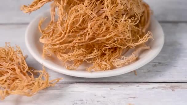 Mousse Mer Algues Sèches Utilisées Comme Complément Alimentaire — Video