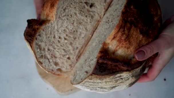 Домашнее Тесто Хлеба Вид Сверху — стоковое видео
