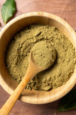 Moringa Matcha Buğday Çimi Yeşil Tozu. Yiyecek takviyesi, sağlıklı besin yaşam tarzı.