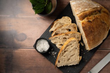 Ekşi hamurlu ekmek, rustik ekmek, kopyalama alanı.