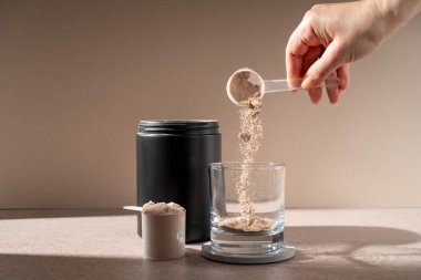 Çukulata protein tozu, yiyecek takviyesi..