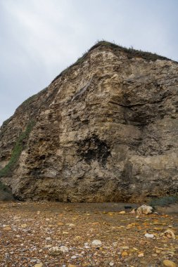 Burunlar sahili ve uçurum manzarasını gösterir. Kuzey İngiltere 'nin İngiliz Kanalı kıyıları. Hartlepool, İngiltere. 