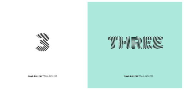 anniversary poster. creative template with number three