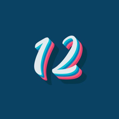 12 numaralı 3d grafik poster arkaplanı