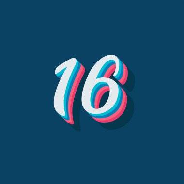 16 numaralı 3d grafik poster arkaplanı