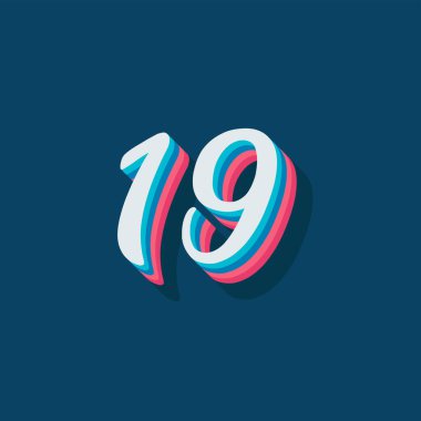 19 numaralı 3d grafik poster arkaplanı