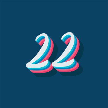 22 numaralı 3d grafik poster arkaplanı