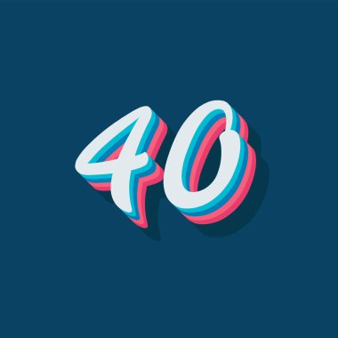 40 numaralı 3d grafik poster arkaplanı