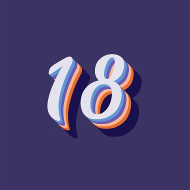 18 numaralı 3d grafik poster arkaplanı