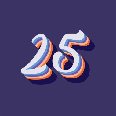 25 numaralı 3d grafik poster arkaplanı