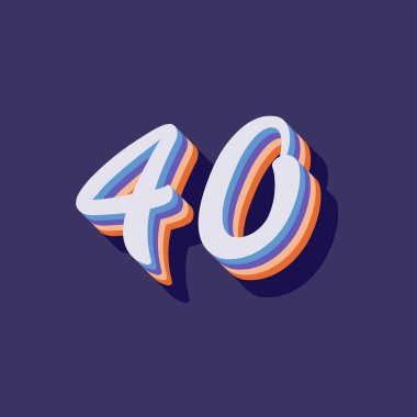 40 numaralı 3d grafik poster arkaplanı