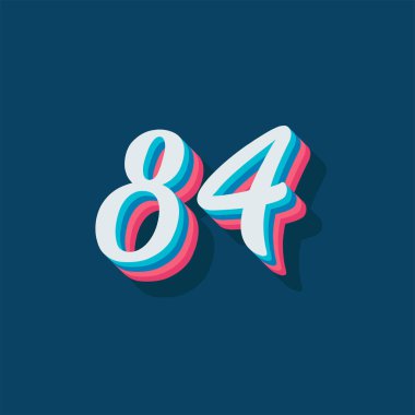 84 numaralı 3d grafik poster arkaplanı