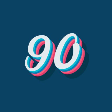 90 numaralı 3d grafik poster arkaplanı