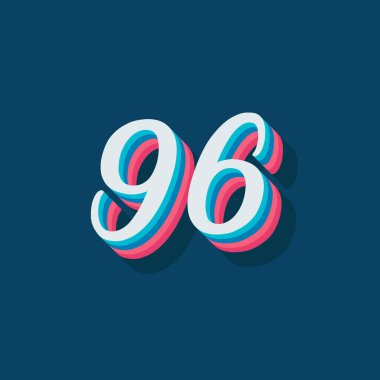 3D grafik poster arkaplanı 96 numara