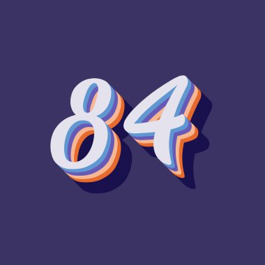 84 numaralı 3d grafik poster arkaplanı