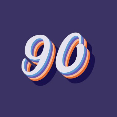 90 numaralı 3d grafik poster arkaplanı