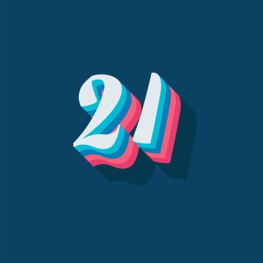 Sayıları 21 olan 3d grafik poster arkaplanı