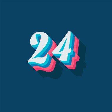 24 rakamlı 3d grafik poster arkaplanı