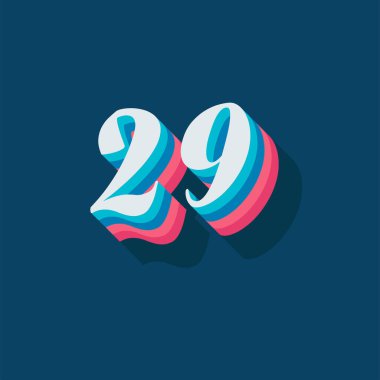 29 rakamlı 3d grafik poster arkaplanı