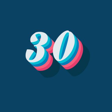 30 rakamlı 3d grafik poster arkaplanı