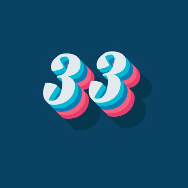 33 rakamlı 3d grafik poster arkaplanı