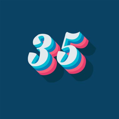 35 rakamlı 3d grafik poster arkaplanı