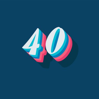 40 rakamlı 3d grafik poster arkaplanı
