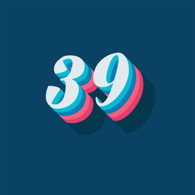 39 rakamlı 3d grafik poster arkaplanı