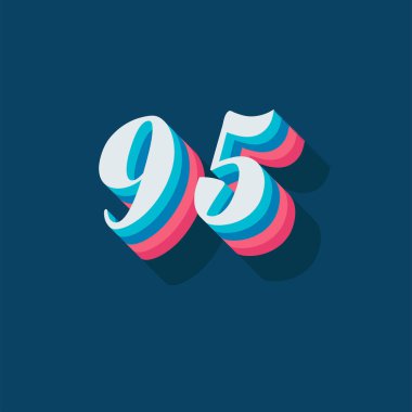 95 rakamlı 3D grafik poster arkaplanı
