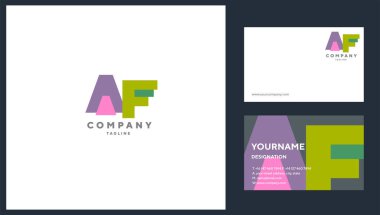AF harfli ve logolu bir kartvizit şablonu