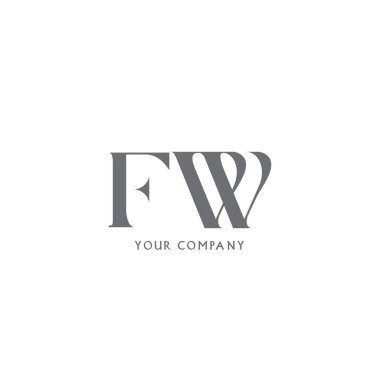 FW harfleri ortak logo vektör şablonu