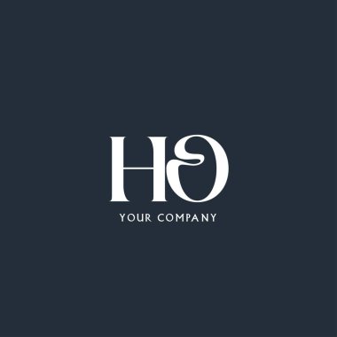 HO harfleri ortak logo ikon vektör şablonu