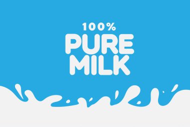 Mavi arkaplanda süt sıçramaları              